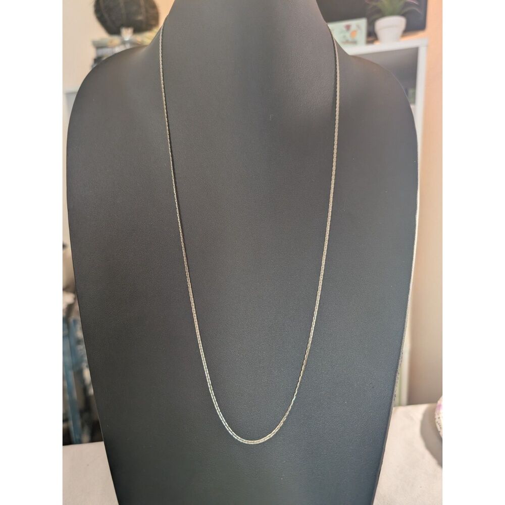 Vintage 30" Silver Square Snake Chain Necklace • Long Box Snake Link